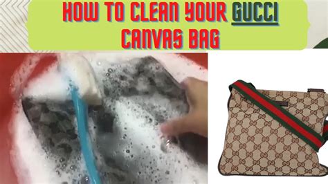 how to clean a stained gucci bag|Gucci canvas bag cleaner.